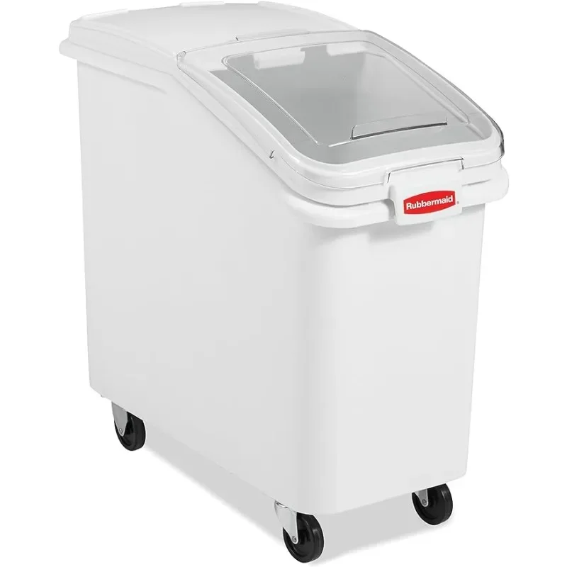 

Rubbermaid Commercial Products ProSave Shelf-Storage Ingredient Bin, 500-cup capacity, Plastic,Sliding Lid,Container with Wheels