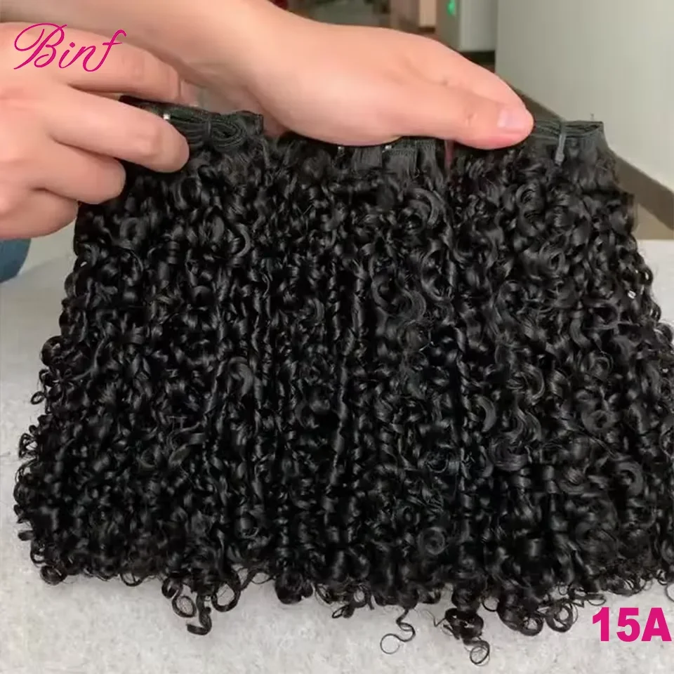 Pixie Curly Human Hair Bundles Deep Curly Hair Bundle Brazilian Raw Hair Weaving 8-24 Inch Human Hair Burmese Curly Hair Bundles