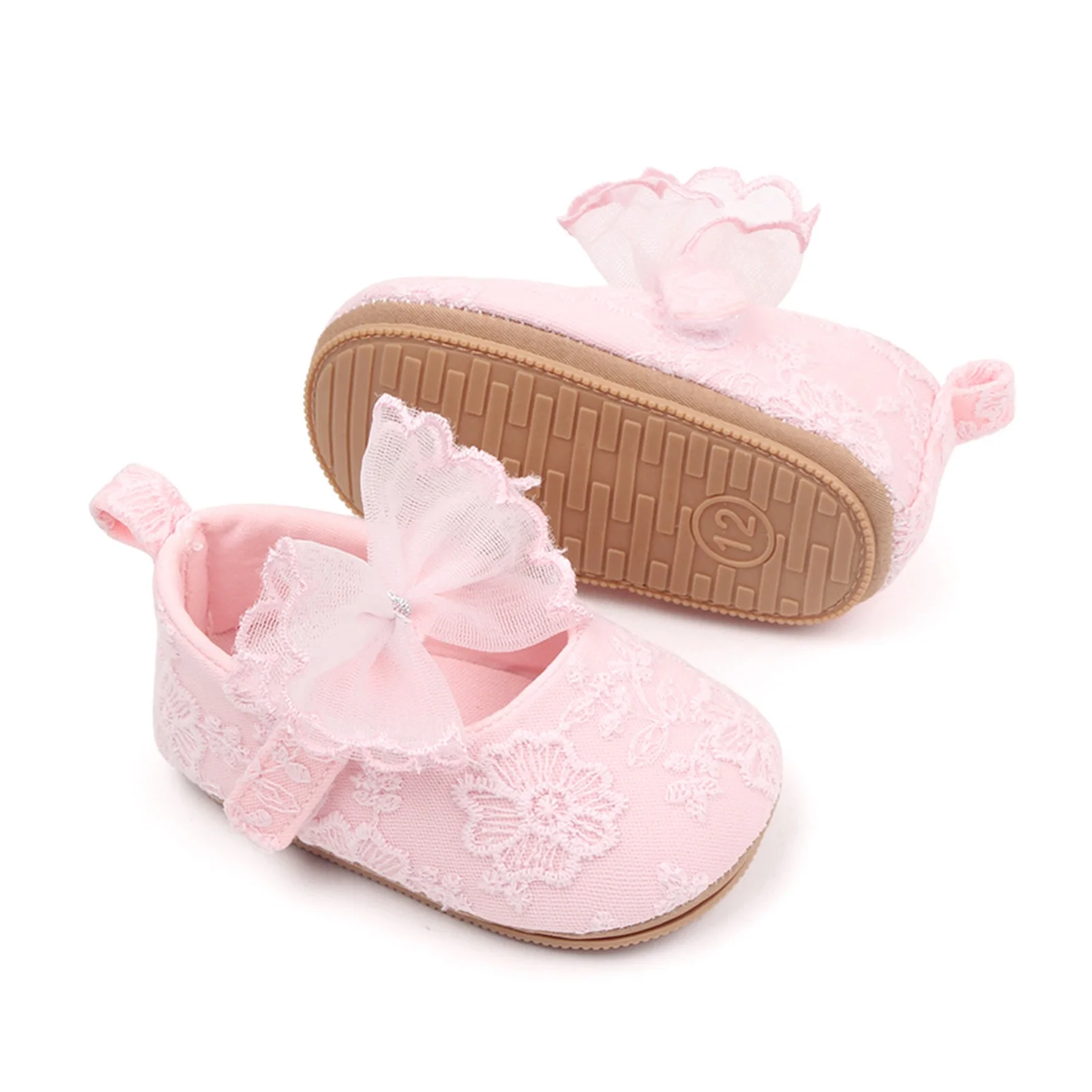 Baby Girls Princess Shoes Soft Bow Lace Flower Non-slip Rubber Soft-Sole Flat Bottom First Walker Shoes Toddler Crib-baby shoes,baby sandals,children flats