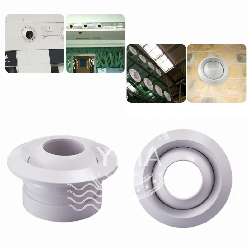 Ventilação de ar Esférica Circular do Bocal Abs Ventilação Central Jato Remoto Ajustável Válvula de Saída Fresca para Dispositivo de Ventilação
