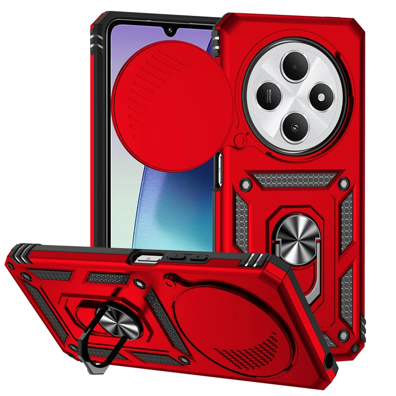 Armor Protective Case with Slide Camera Cover and Magnetic Ring Stand