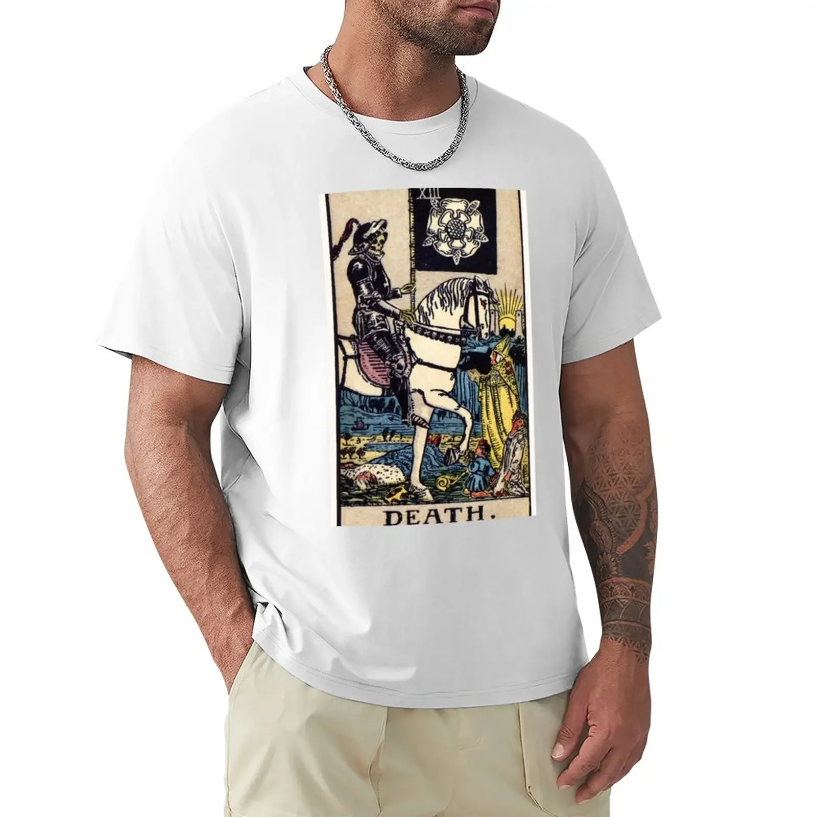 

XII. Death Tarot Card T-Shirt customizeds plus size tops quick-drying mens t shirts
