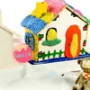 5pcs Unfinished Wooden Piggy Banks Kids DIY Coin Bank Change Container Handmade DIY White Embryo Small House Deposit Can 3