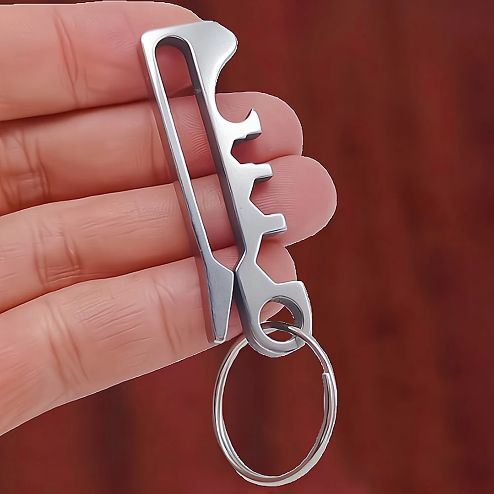 

1pc Rattlesnake Multifunctional Waist Clip With Key Ring 5.6*1.6*0.4cm Stainless Steel Camping Hiking Portable Outdoor Tool