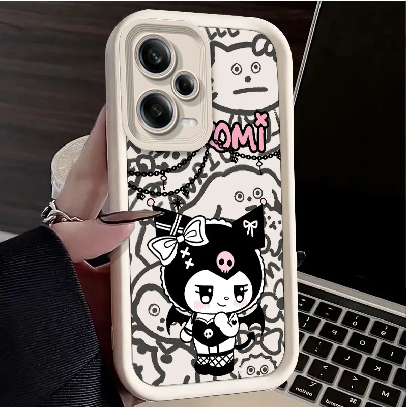 Cartoon Kuromi Dark Per Redmi Note 13 12 11T 11S 11E 10S 10T 9 8 7 Pro Plus Lite Eye Ladder Phone Case