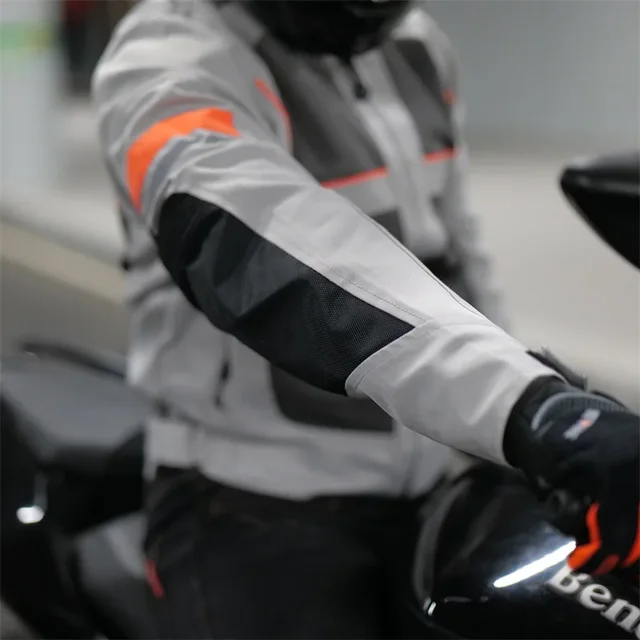 VEMAR Men Summer Mesh Motocross Jacket Built in CE1/CE2/EVA Protective Gear Racing Reflective Oxford Cloth Motorcycle Jacket 4