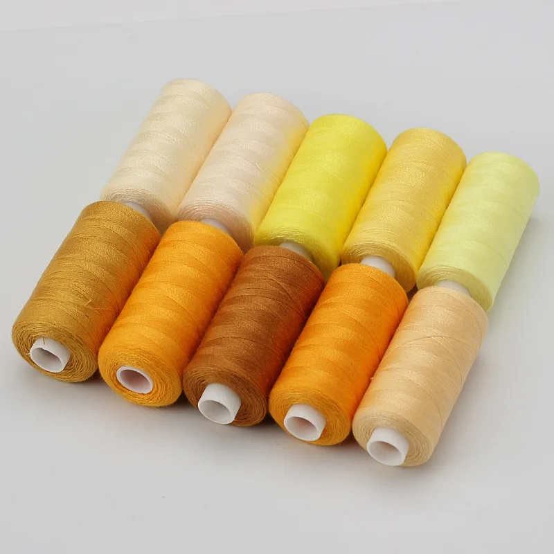 Set of 10 Rolls Premium Polyester Sewing Thread, 400 Yards Each