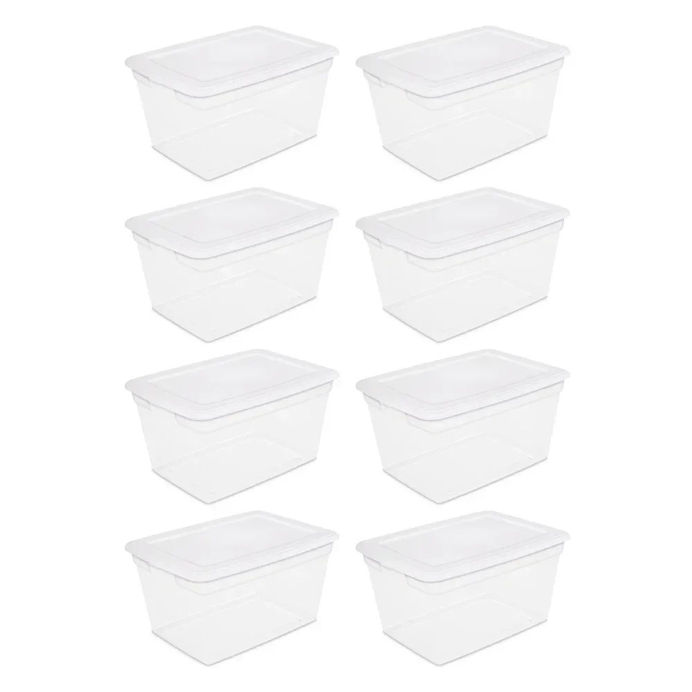 

Набор из 8 контейнеров для хранения с прозрачной белой крышкой, 58 шт., домашняя организация и хранение