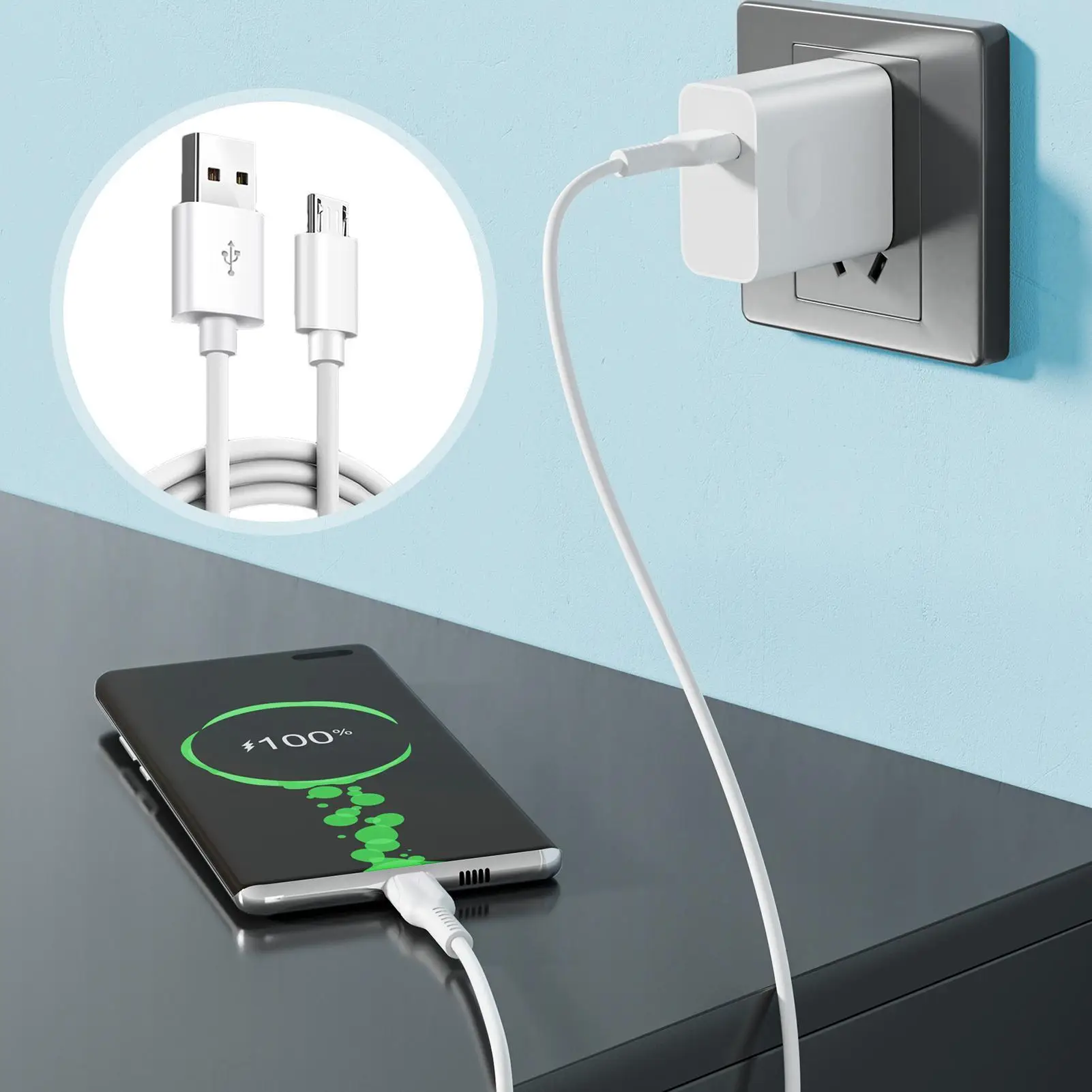 고속 충전 데이터 USB 충전 케이블 타입 B 480Mbps USB 2.0 3A 코드 스마트폰 디지털 기기 가정용
