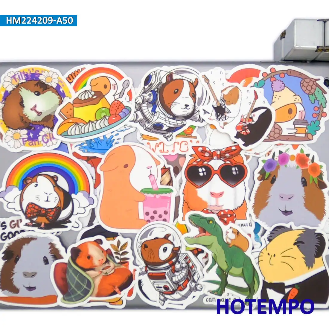 50PCS Funny Guinea Pig Cute Cartoon Animals Stickers for Stationery Notebook Scrapbook Guitar Suitcase Bike Phone Laptop Sticker