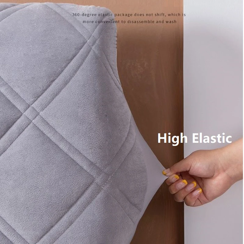 Plush Velvet Bed Headboard Cover Thicken Elastic Solid Color Bed Head Cover Luxury Full Piece Anti-Dust Back Protector velvet headboard cover,bed headboard cover