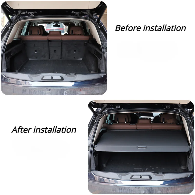 트렁크 커버 짐 운반 커튼, 풀 버클 포함, 블랙, BMW X5 E70 F15 G05 액세서리용, X3 캔버스, 수납 커버