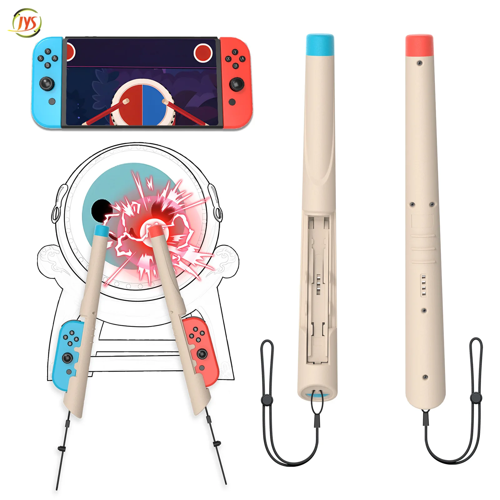 Jys-Ns256 Per Switch Drum Stick Maniglia Grip Per Switch Taigu Expert Game Drum Stick Joypad Holder Drum Stick Hammer 2 Pack
