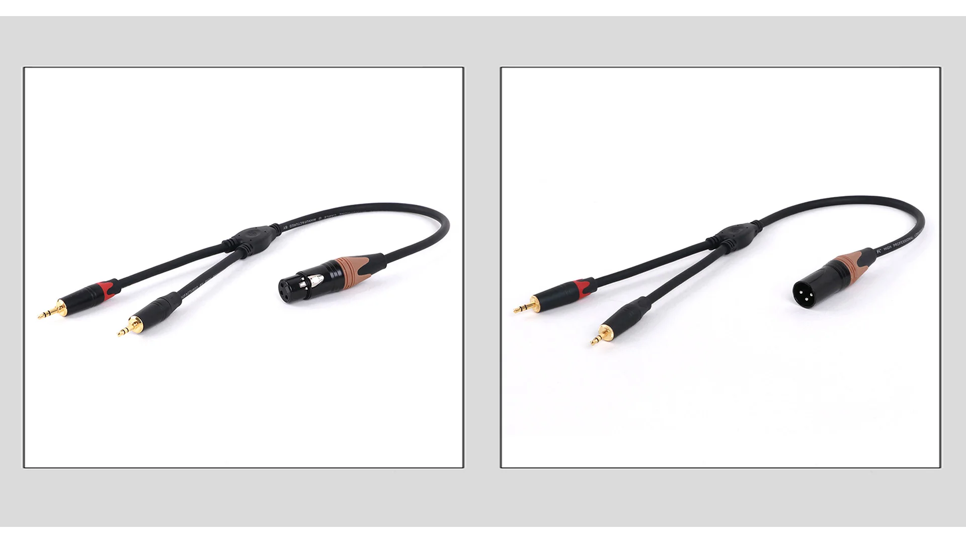 Guerguo 0,3 m 0,5 m 3-poliges xlr-Buchse/Stecker auf zwei 3,5-mm-Stereo-Stecker und-Splitter-Mikrofon kabel für Mixer-Lautsprecher verstärker – Detail 4