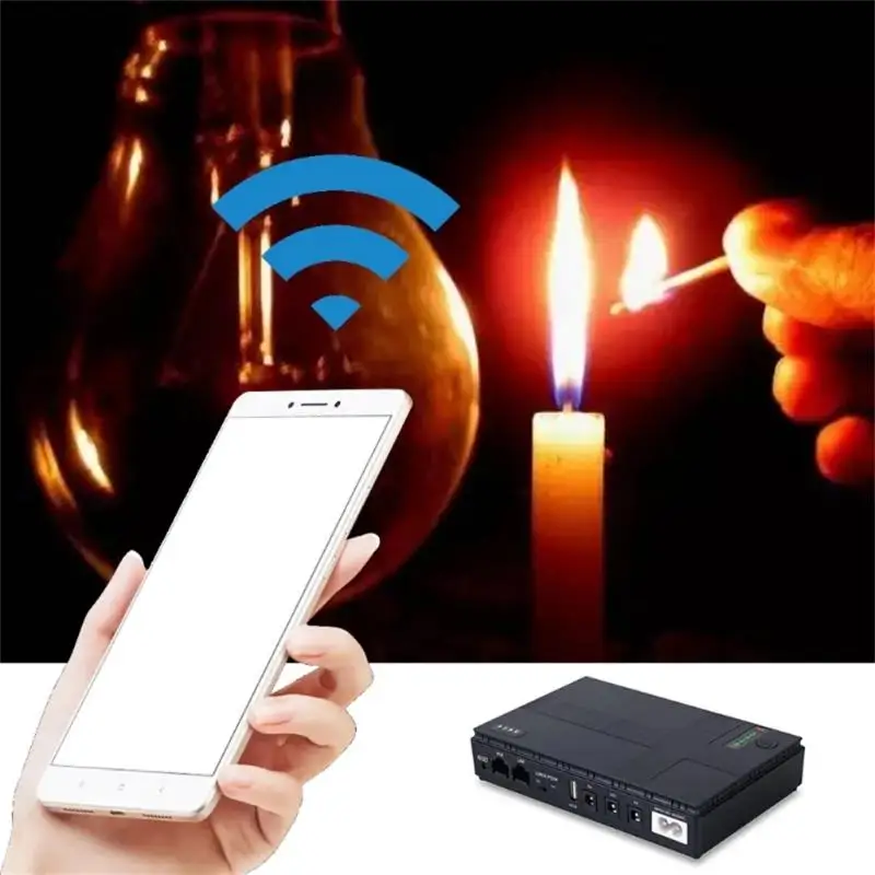 

2024 Mini Portable 10400mAh UPS 36W Uninterruptible Power Supply For WiFi, Router Large Capacity Power Ups 12v Для Роутера