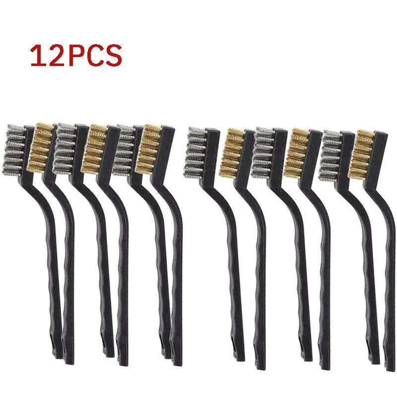 Wire brush 6 Or12 Pcs industrial toothbrush mini copper steel wire brush stainless steel wire brush dirt hard cleaning toothbrush