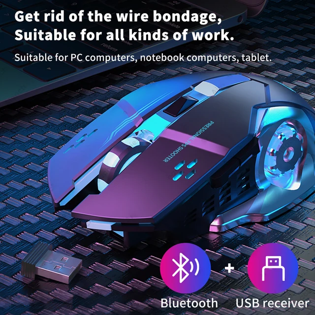 Rechargeable Wireless Mouse Gaming Computer Silent Bluetooth Mouse USB Mechanical E-Sports Backlight PC Gamer Mouse For Computer 4