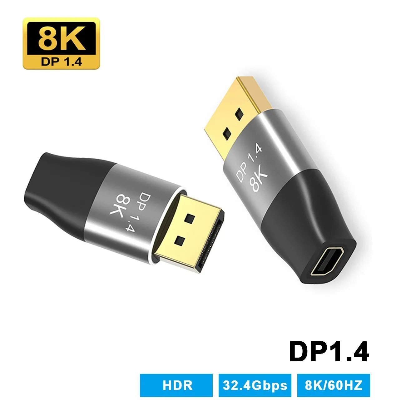 Convertitore Accoppiatore Adattatore Displayport Mini Dp 8K 8K @ 60Hz 4K @ 144Hz, Estensore Da Dp A Mini Dp Bidirezionale Per Display Mac Cinema