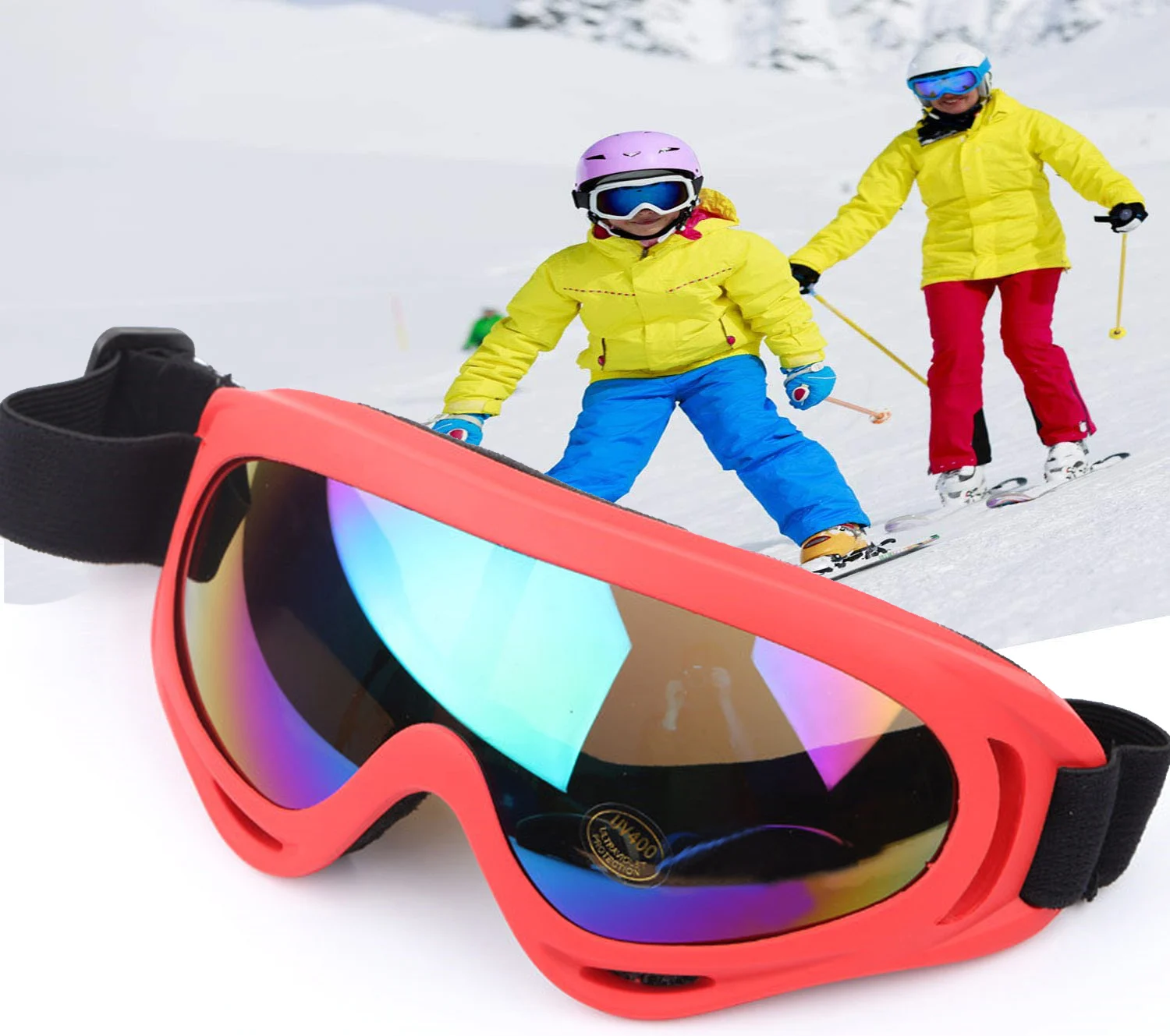 Colorful frame multi-color ski glasses X400 anti ultraviolet and windproof sports ski glasses snow goggles 5