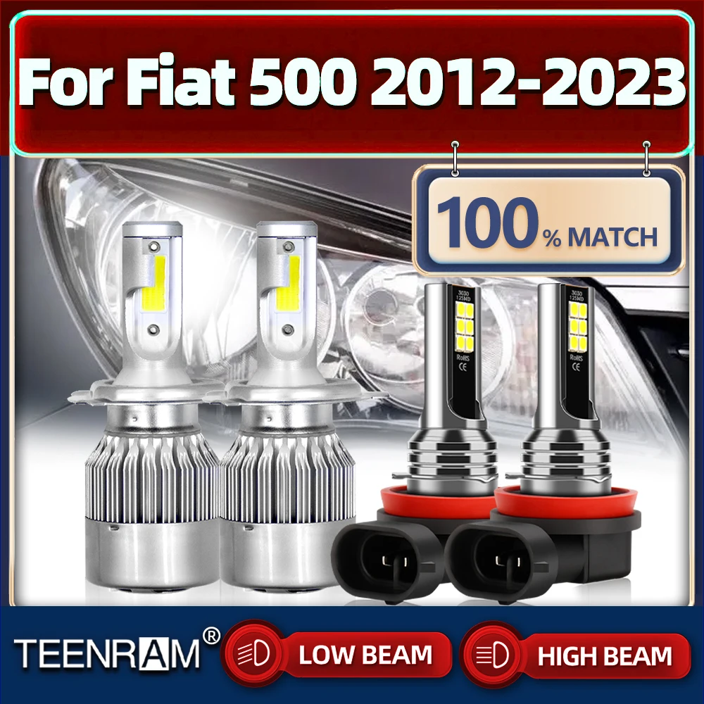 

Turbo LED Headlight Bulbs 240W 40000LM Car Headlamp 12V 6000K Auto Fog Lamp For Fiat 500 2012-2017 2018 2019 2020 2021 2022 2023