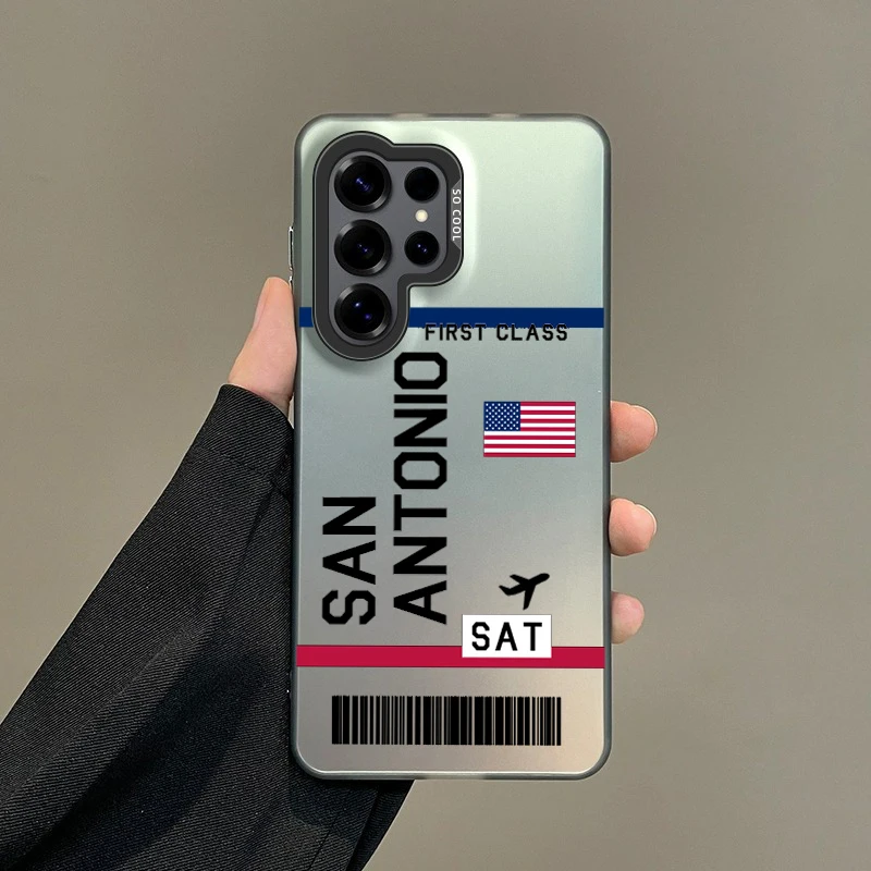 Silver IMD Cover with United States Airplane Ticket Art Design