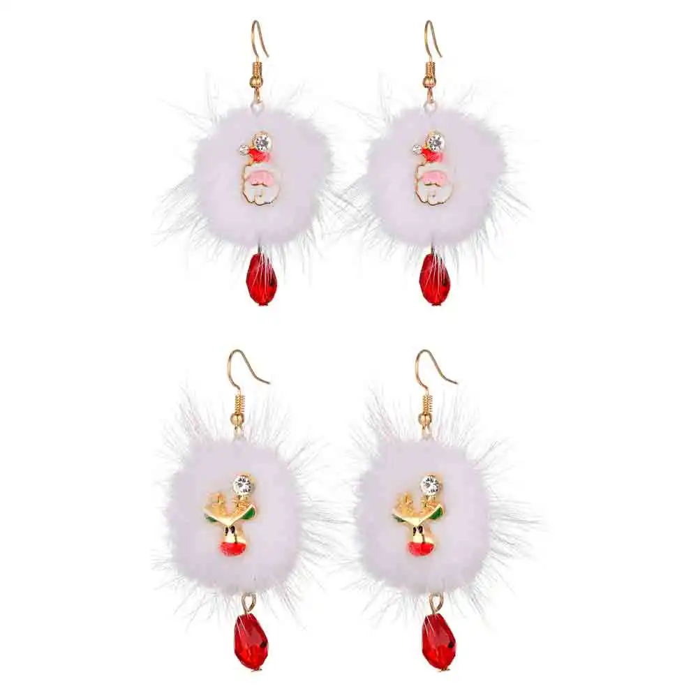 

Dorado New Hairball Cute Korean Drop Red Crystal Dangle Earrings For Women Deer Santa Claus Metal Party Simple Brincos Jewelry