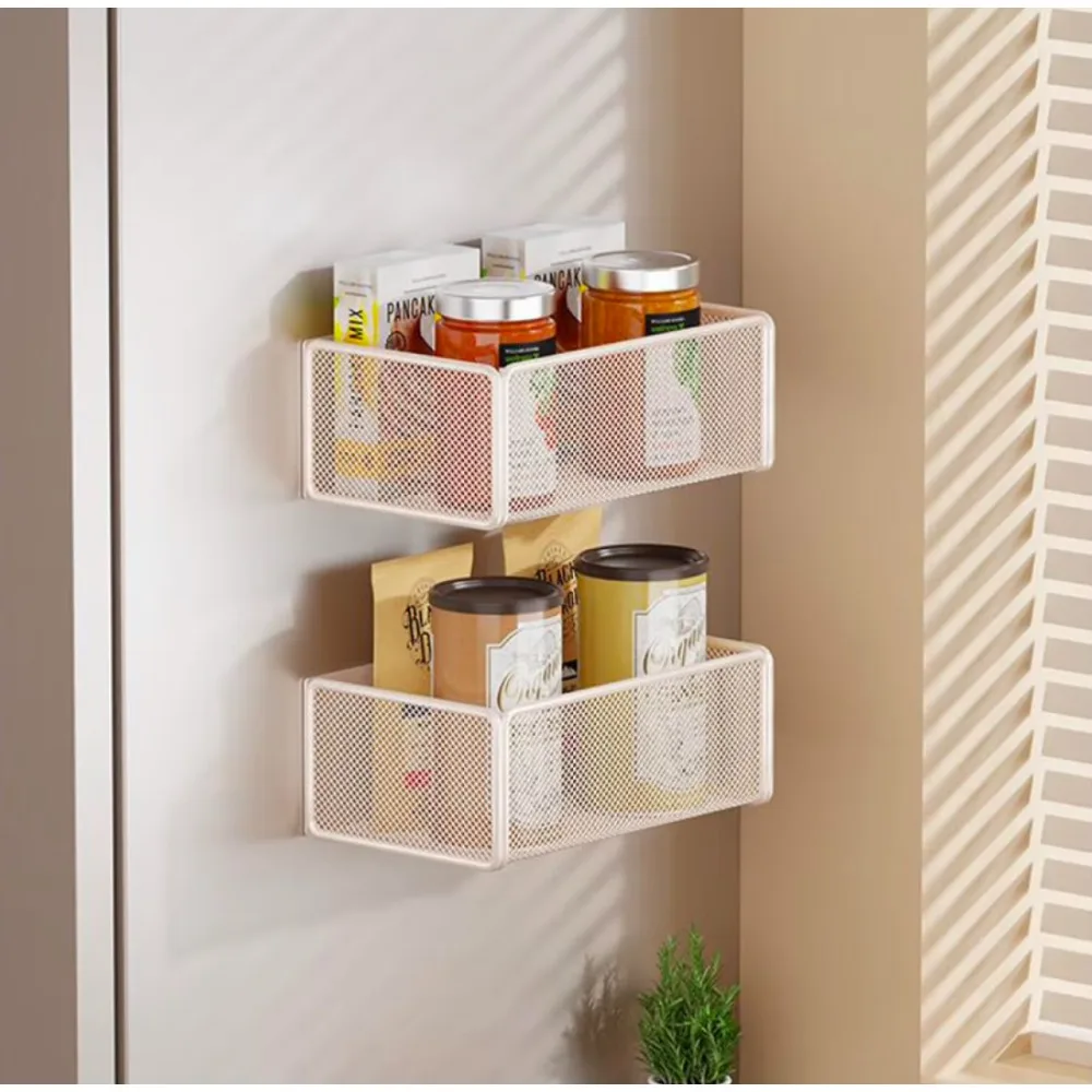 Refrigerator Shelf Side Storages Magnetic Side Hanging Baskets Household Summary Holder Vegetable Fruit Debris Storage Baskets