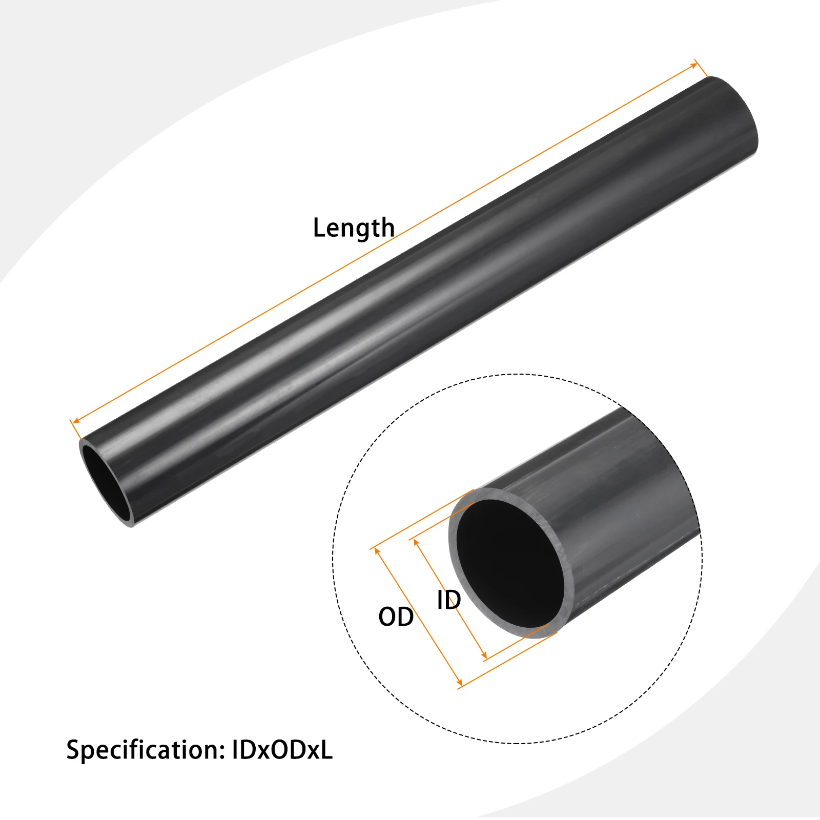 PVC Plastic Tube OD 20~90mm Aquarium Fish Tank Water Supply Rigid Round Tube Garden Irrigation Watering Fittings DIY