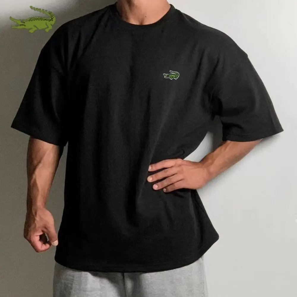 

CARTELO 100% Cotton Men's T Shirt Solid T Shirt Mens Oversized Five Half Short Sleeve Casual Cotton Mens Streetwear Top Tees