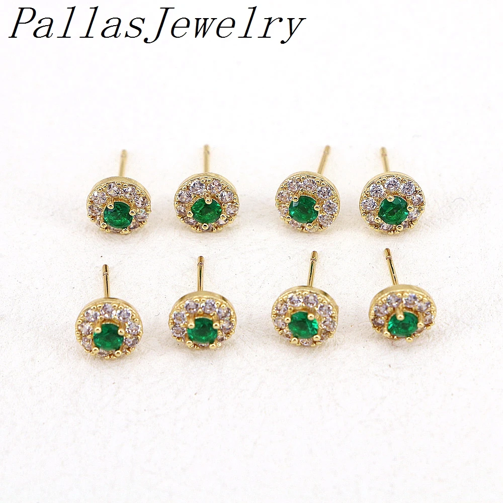 

10Pairs Gold Filled Minimalist Cubic Zirconia Stud Earrings,Dainty Ladies Small Round Earrings,Gifts For Women,Jewelry Supplies