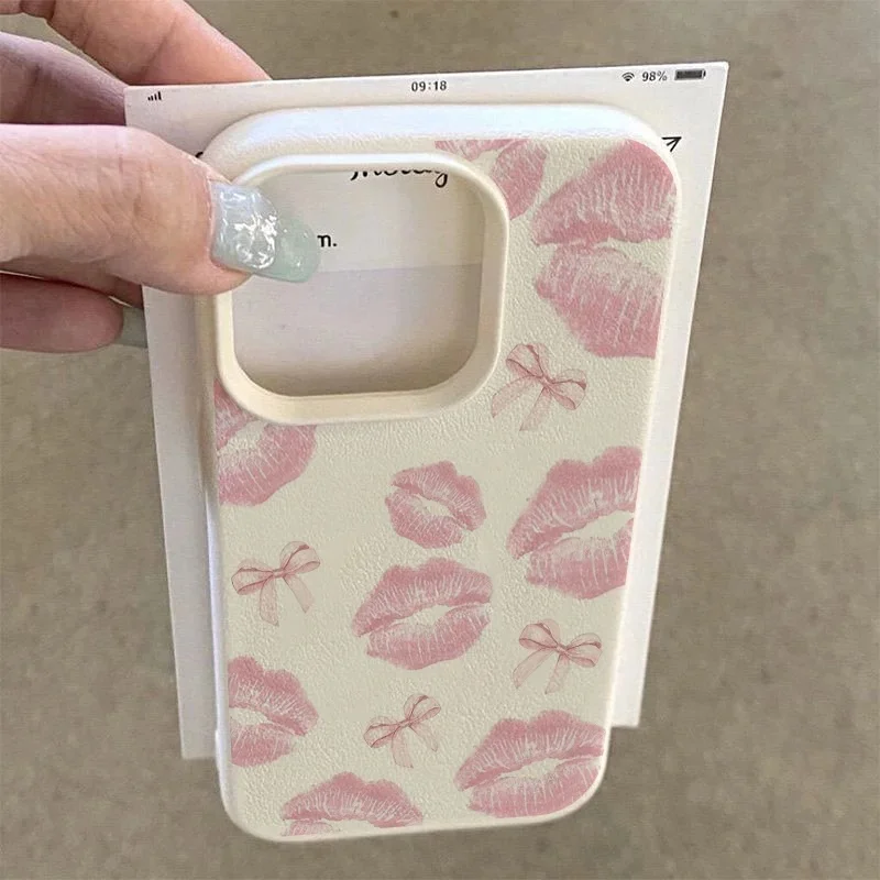 Red Lips Kiss Print Phone Case