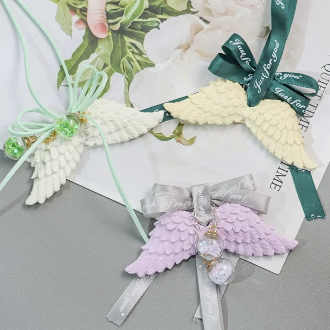 Angel Wings Pendant Aromatherapy Gypsum Silicone Mold Car mounted Handing Aroma Plaster Pendant Mold silicone mold