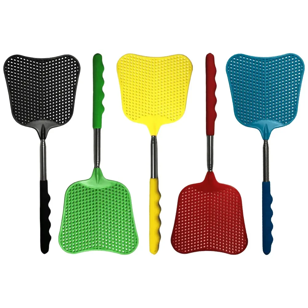 2Pcs Telescopic Fly Swatters Extendable Handle Fly Swatters Manual Bugs Killer Tools for Indoor Outdoor
