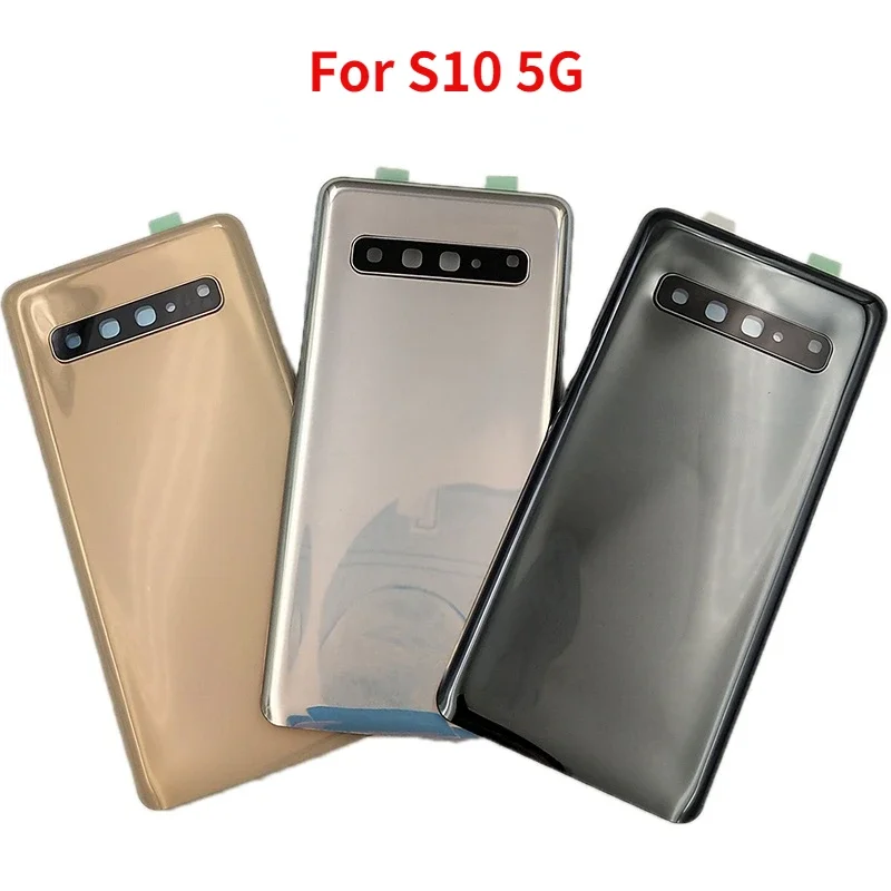 

Задняя крышка для Samsung Galaxy S10 5G Version G9770 G977B G977U, задняя крышка аккумулятора, стеклянная дверь, корпус с объективом камеры