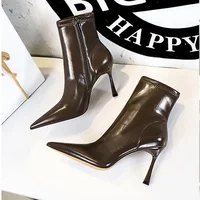 BIGTREE SEXY Ankle Boots Women Pointed Toe Thin Heels Winter Zipper Banquet Modern Shoes Zapatos Mujer - Image 4
