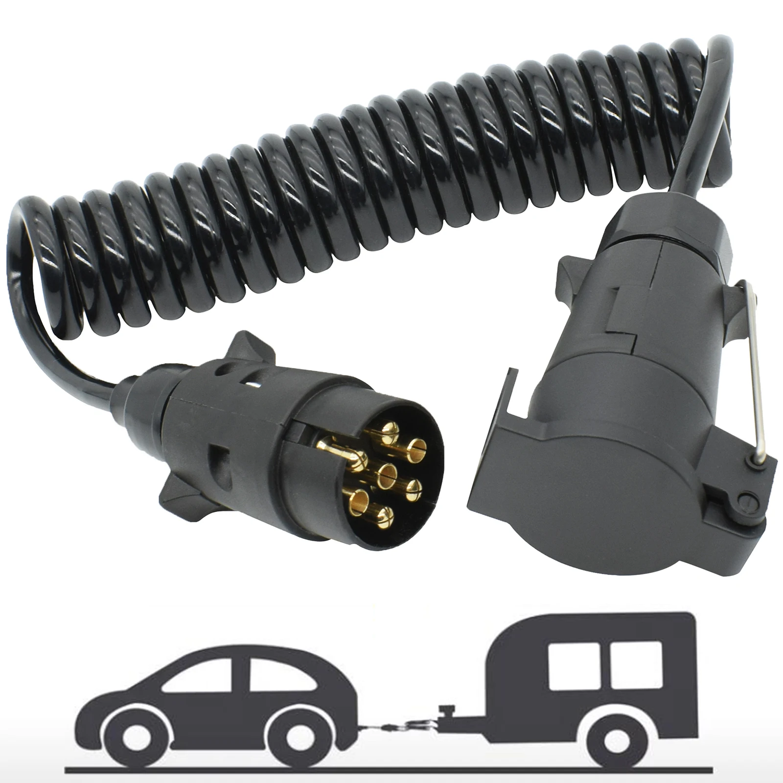 

3M 7 Pin Trailer Truck Light Board Extension Cable Lead Male To Female Wire Plug Socket Wire Part Couplings Circuit Plug Socket