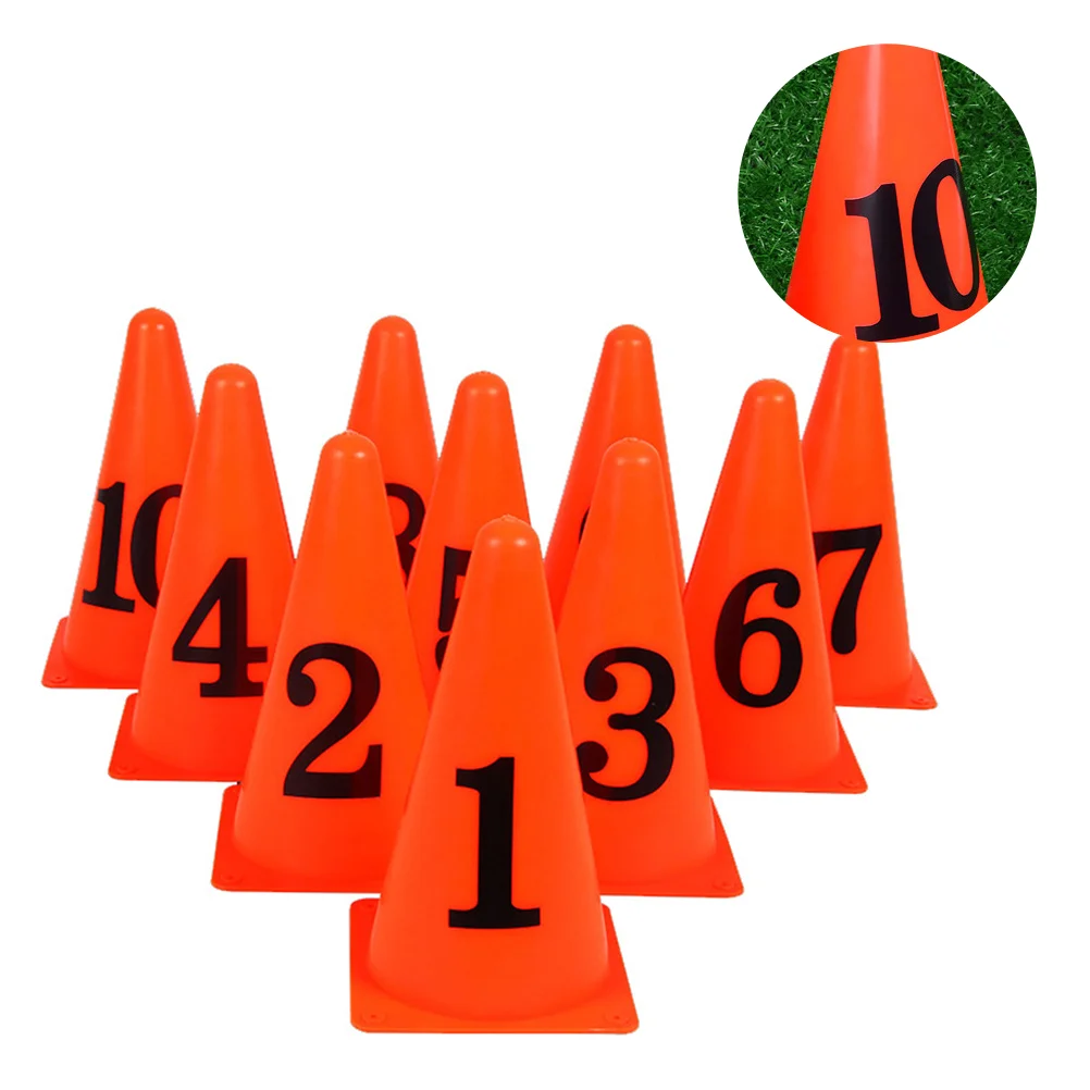 

10 Pcs Soccer Number Sign Bucket Cone Ice Cream Training Football Marker Cell Cones Sports for Basketball Obstacle Child