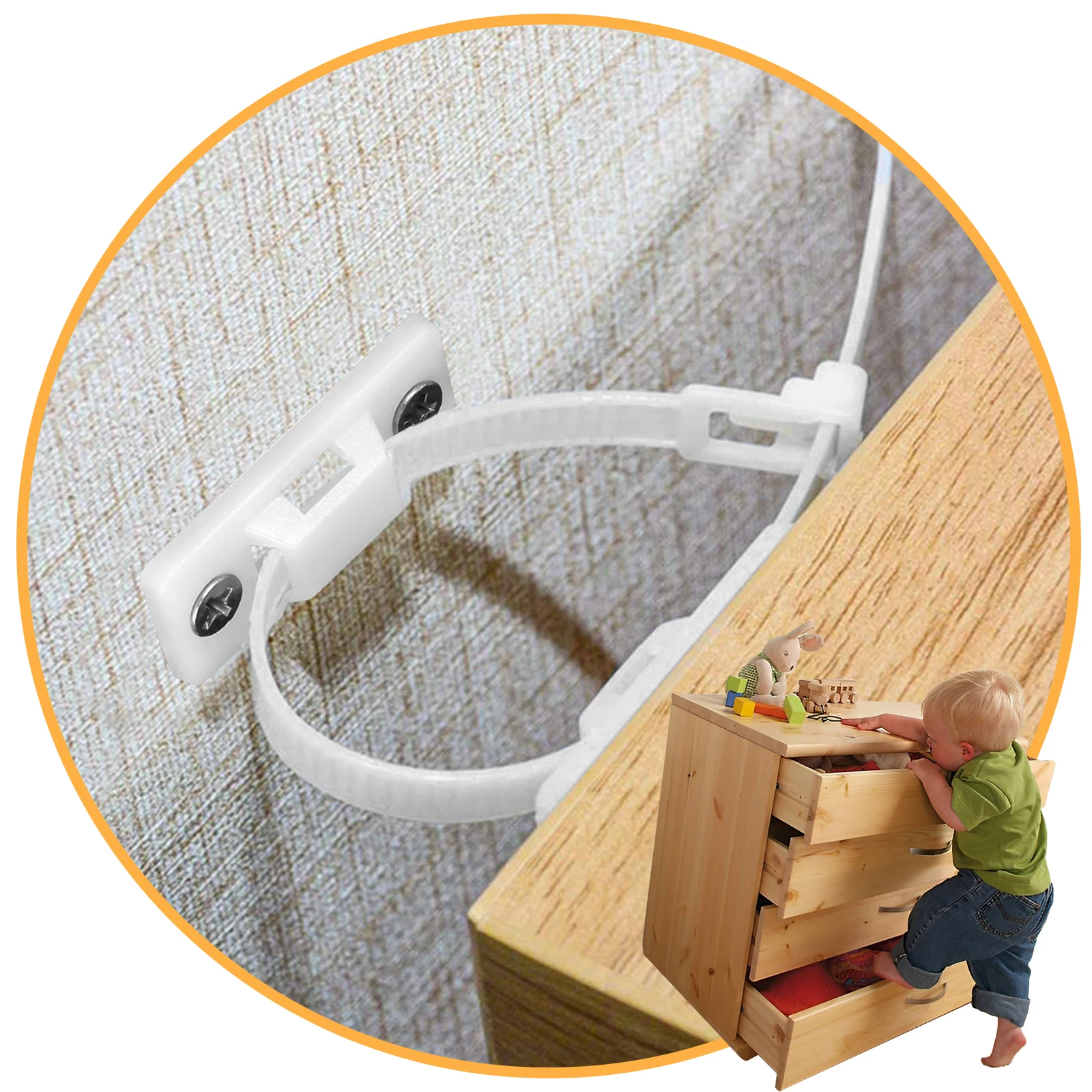 

20Pcs Furniture Anchors Kit Tip Resistant Furniture Brackets Wall Anchor for Baby Proofing Cabinet Wall Anchors Furniture Secure