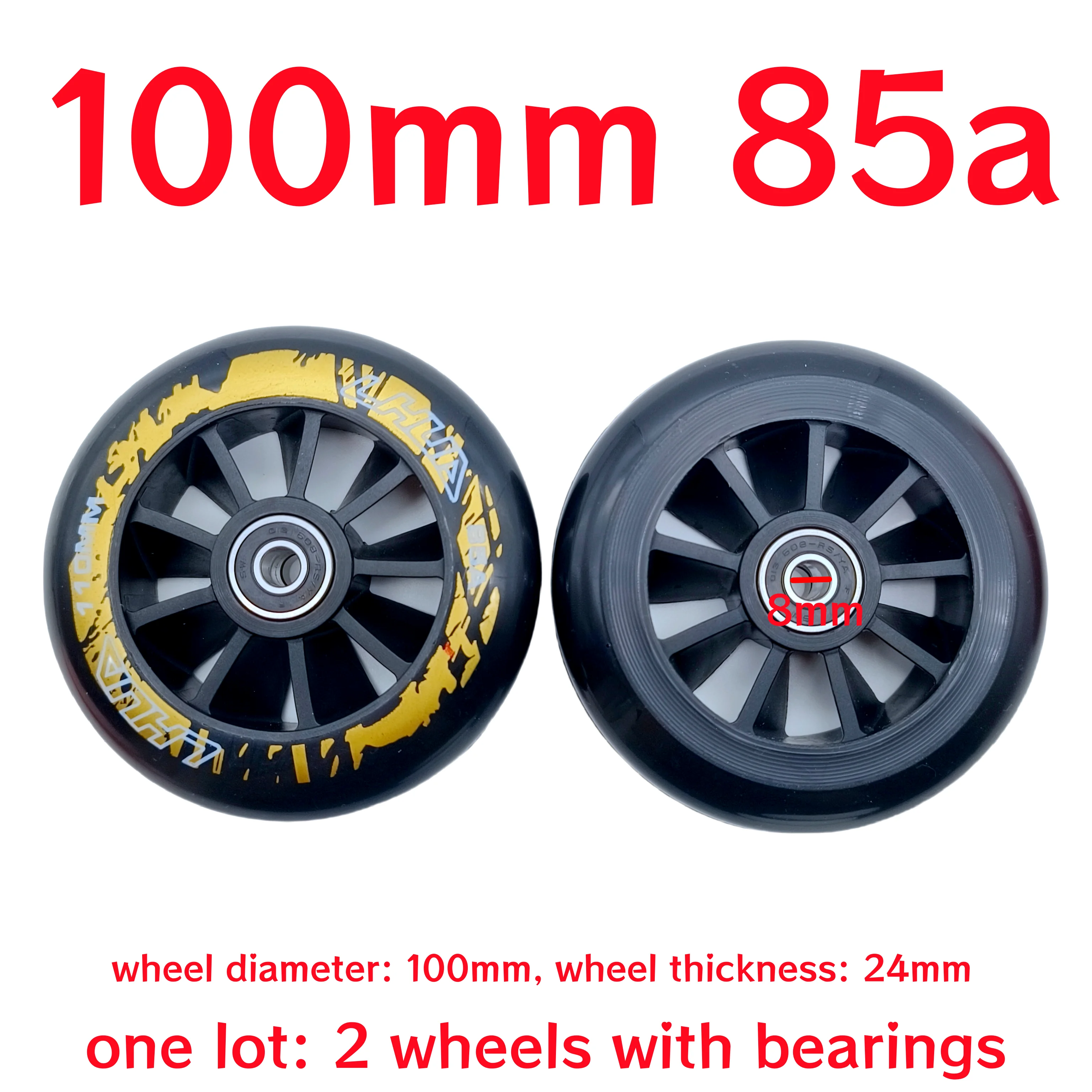 Premium Scooter Accessories: Versatile Skate Wheels, 2-Pack