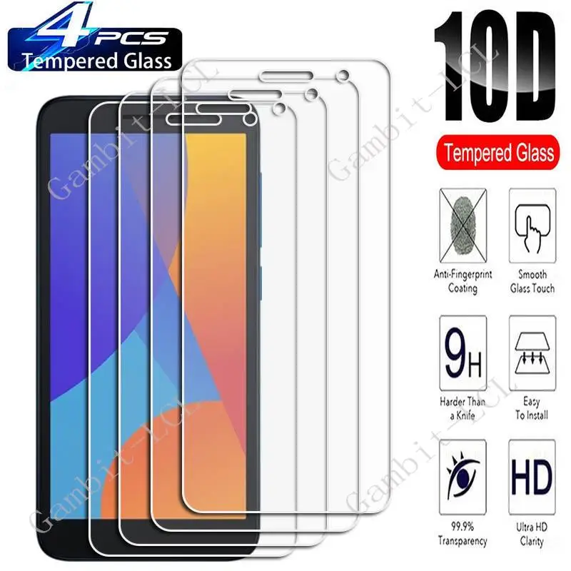 

4PCS For Alcatel 1 5033D Screen Protective Tempered Glass Alcatel1 (2019) 1A (2021) 5" Protection смартфоны Cover Film