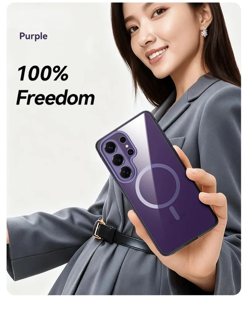 Luxury Aluminum Alloy Frame Translucent Magnetic Phone Case - Wireless Charging & Strong Drop Protection