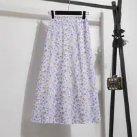Spring Summer Chiffon Women skirts Casual Floral Printed Woman Long skirts Elastic Waist Female Loose extended Skirt - Image 2