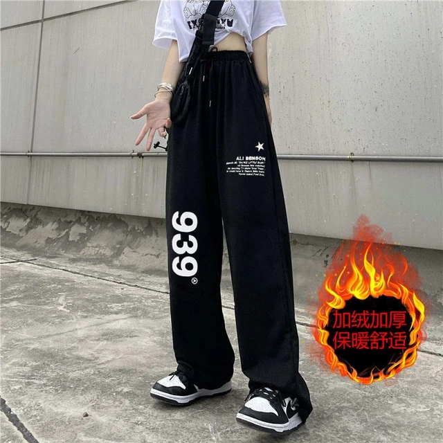 Womens Casual Baggy Wide Leg Sweatpants Low Waist Cargo Pants Joggers  Trouse