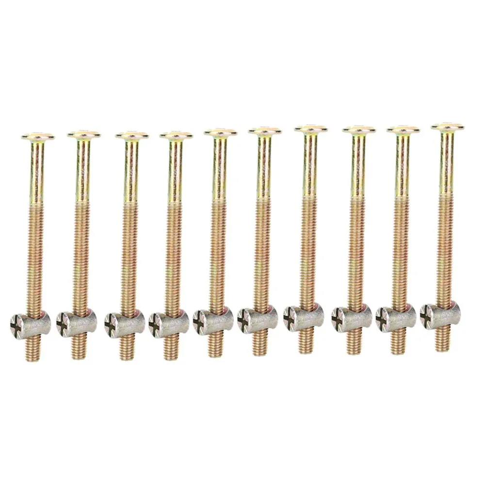 10팩 M6 x 60mm/80mm/90mm/120mm 가구용 볼트 육각 헤드 탄소강 크로스..