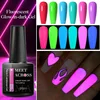MEET ACROSS 8Pcs/Set Eggshell Glow In Dark Fluorescent Gel Nail Polish Summer Luminous Neon Semi Permanent Nail Art Gel Kit 6