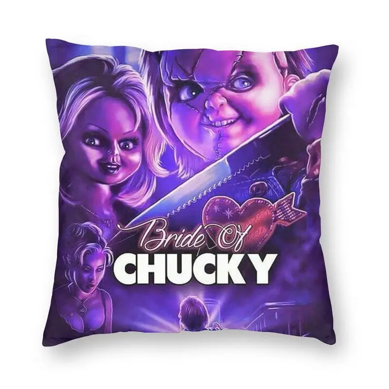 

Bride of Chucky Cushion Cover 40x40cm Double Sided Pillow Case Horror Movie 3D Print Living Room Home Decorative