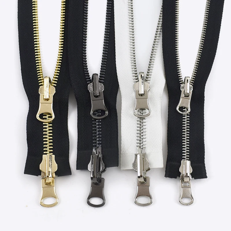 

Meetee 1Pc 70-100cm 5# 8# Metal Rotary Slider Open-End Zipper Reversible Double Sided Zippers for Jacket Sewing Spin Zip Head