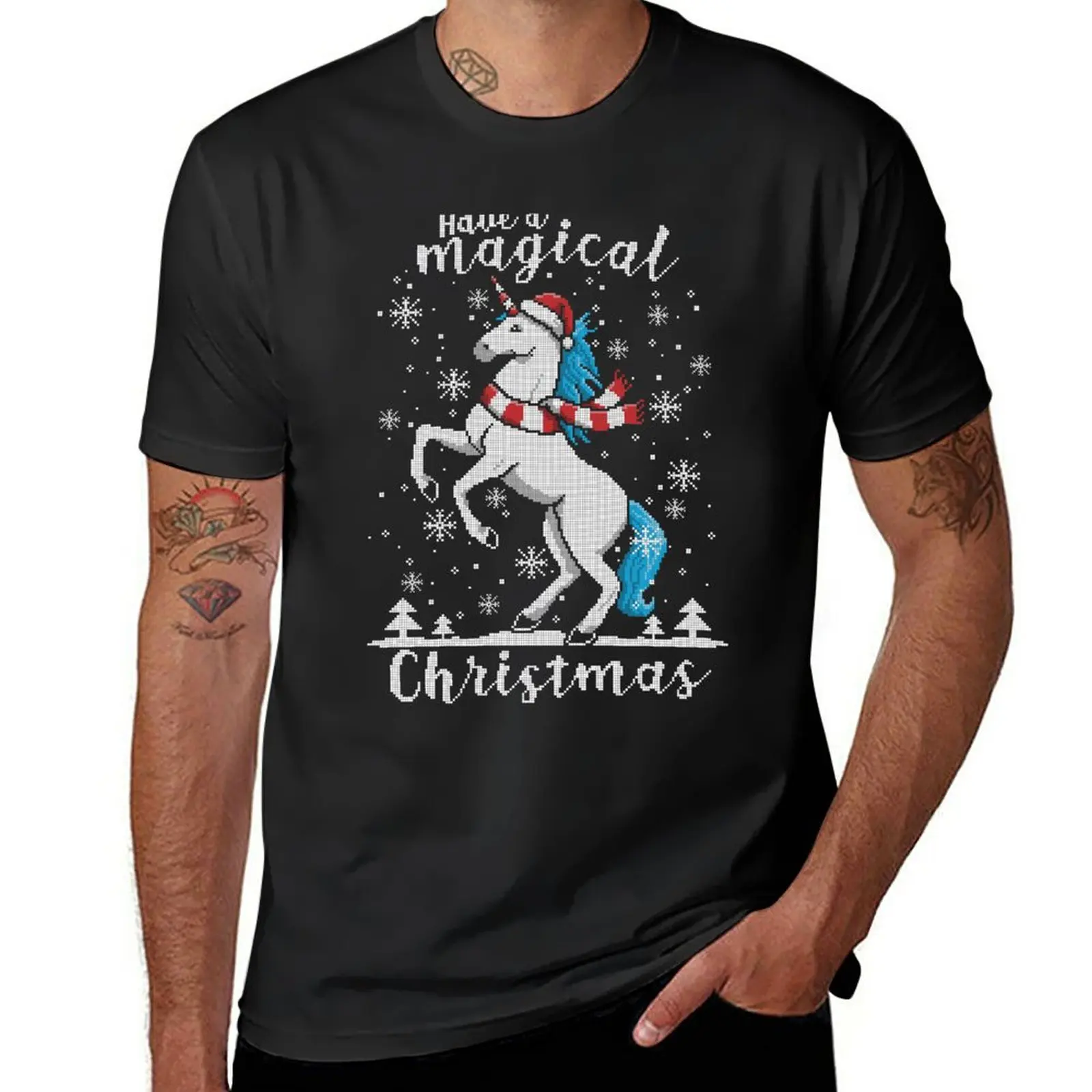 

magic unicorn christmas ugly sweater T-Shirt Anime t-shirt korean fashion Men's t-shirt