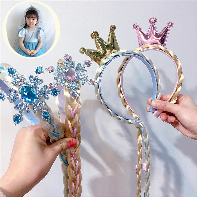 Disney frozen crianças coroa tiara princesa elsa bandana meninas de cristal  congelado bandana kawaii elsa crianças aniversário coroa presentes
