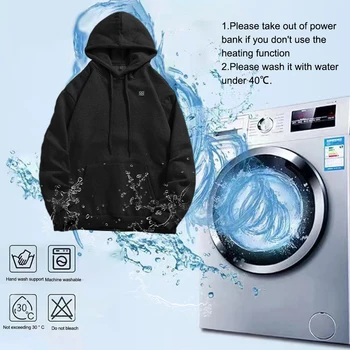 5 Heating Zones Heated Jacket Men Women Vintage Gothic Cozy USB Rechargeable Long Sleeve Streetwear Loose Coats Soft 3 Levels - Image 4